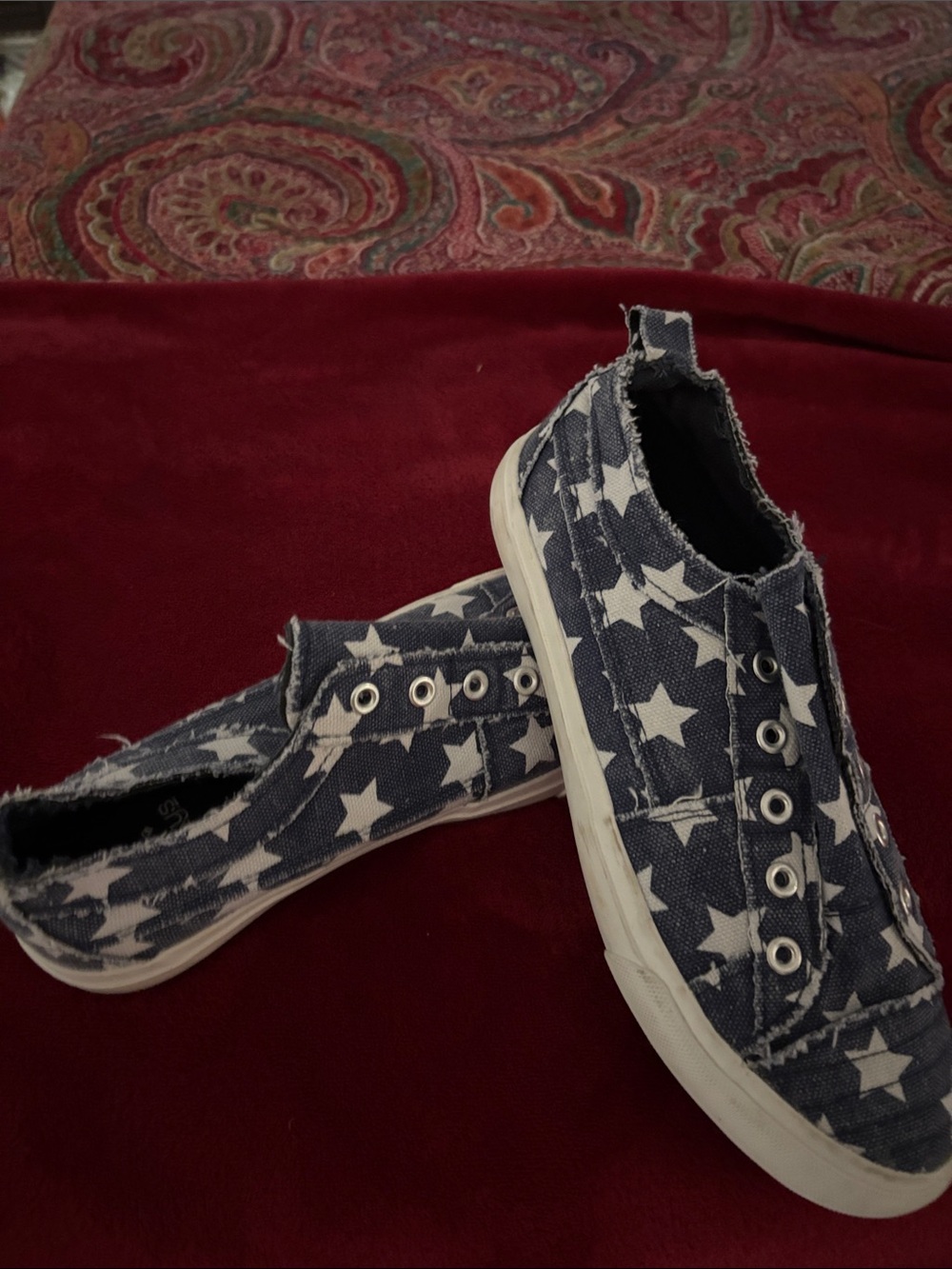 Corkys Star-Print Slip-On Sneakers - Navy and White